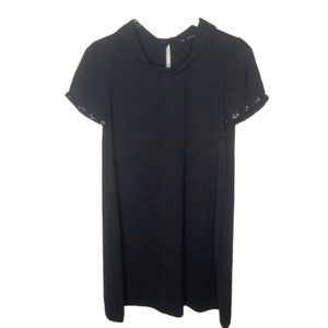 ZARA BASICS COLLECTION Black Short Sleeve Trapeze Dress Size Medium